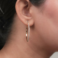 Lab Grown Round Diamond Hoop Earrings