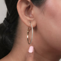 Lab Grown Round Diamond Hoop Earrings