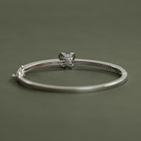 Round Cut Lab Diamond Milgrain Work Bridal Bangle