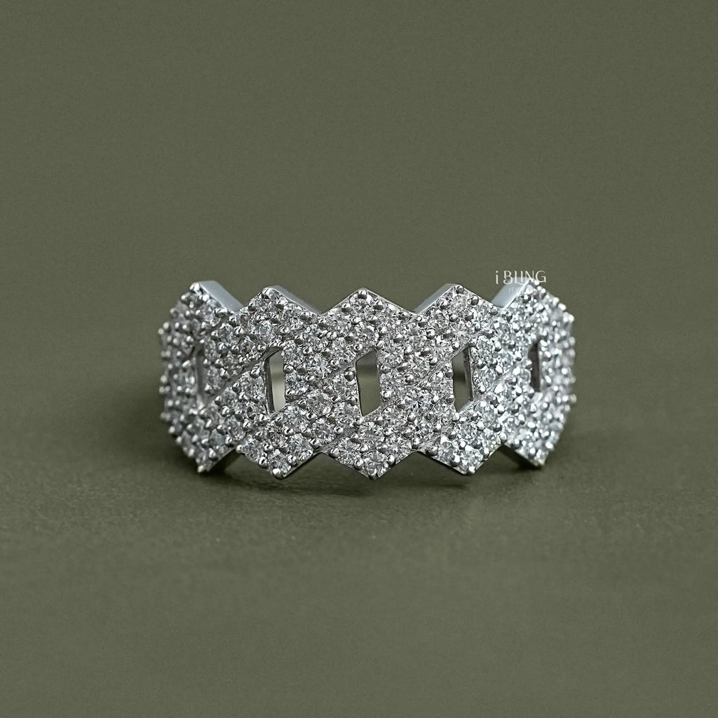 Hip Hop Lab Diamond Cuban Link Ring