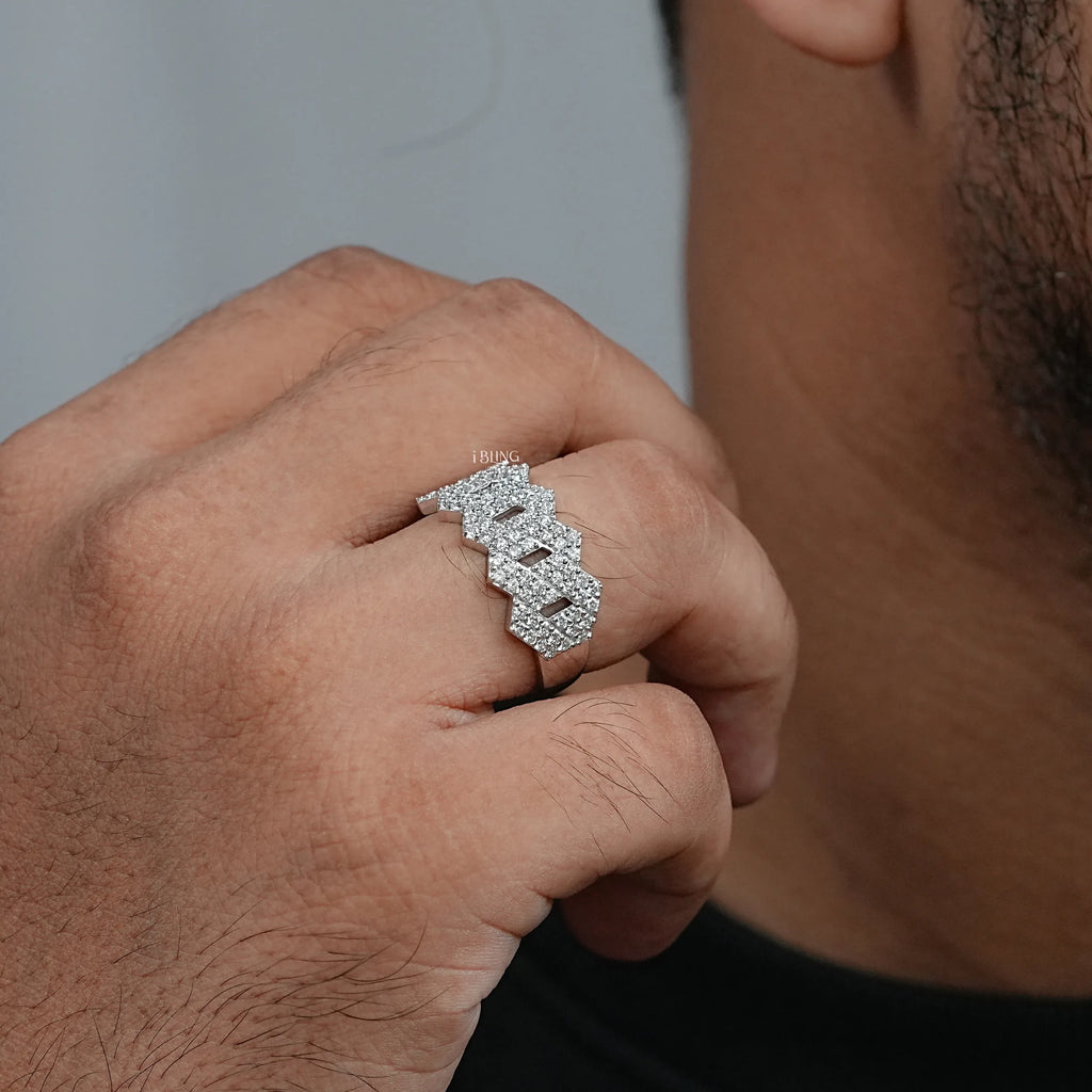 Hip Hop Lab Diamond Cuban Link Ring
