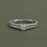Double Band Round Brilliant Engagement Ring