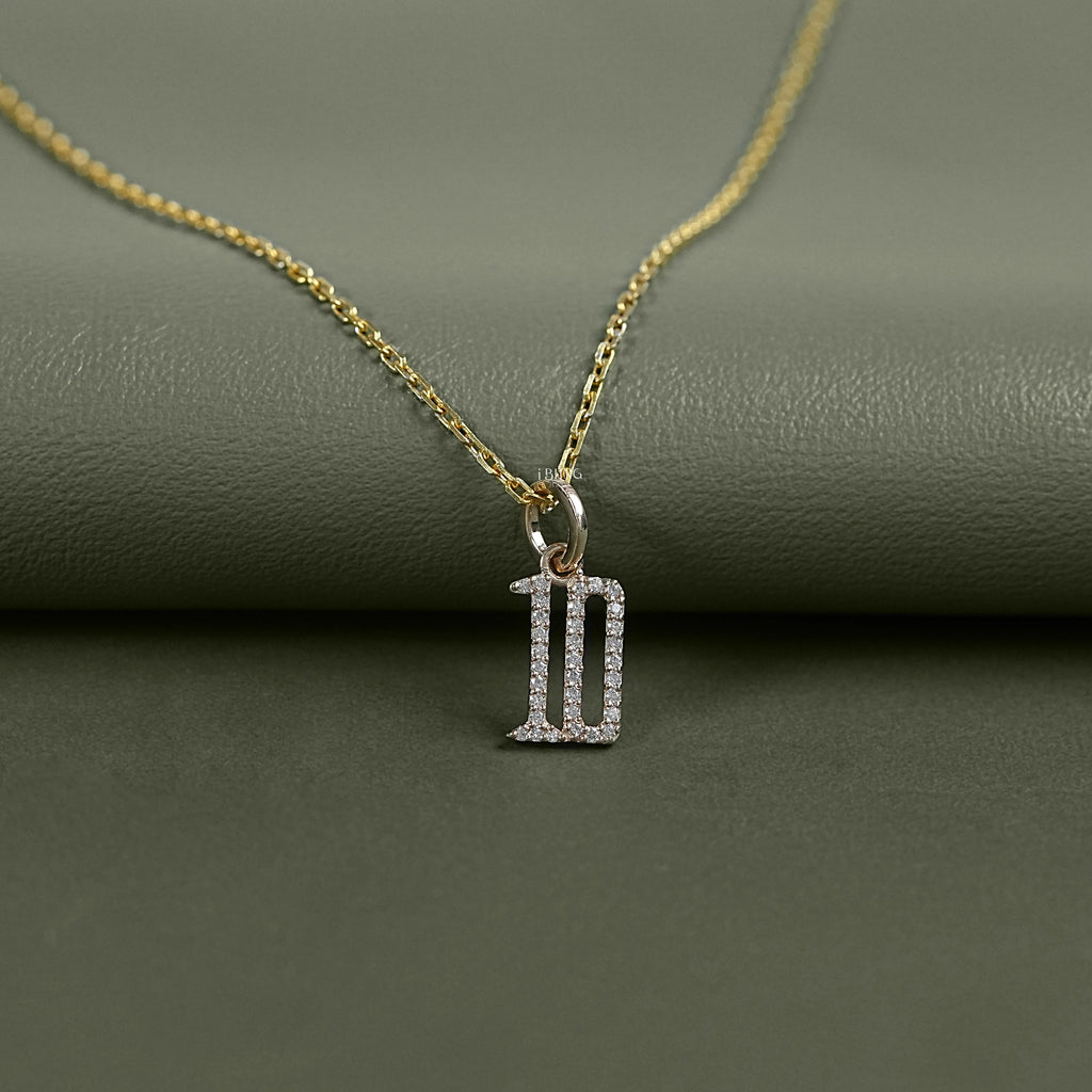 Round Cut Lab Diamond Letter Charm Pendant