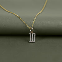 Round Cut Lab Diamond Letter Charm Pendant