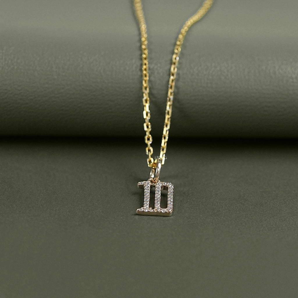 Round Cut Lab Diamond Letter Charm Pendant