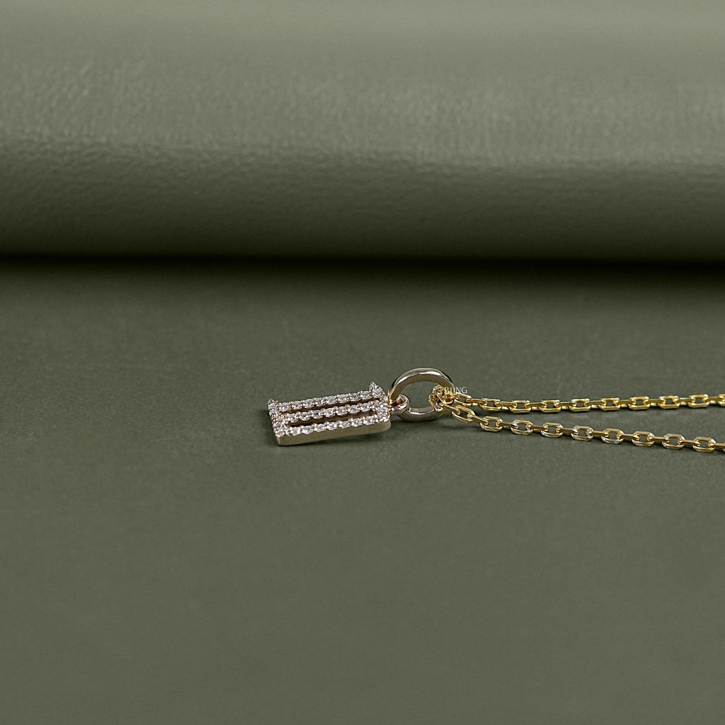 Round Cut Lab Diamond Letter Charm Pendant Pendants