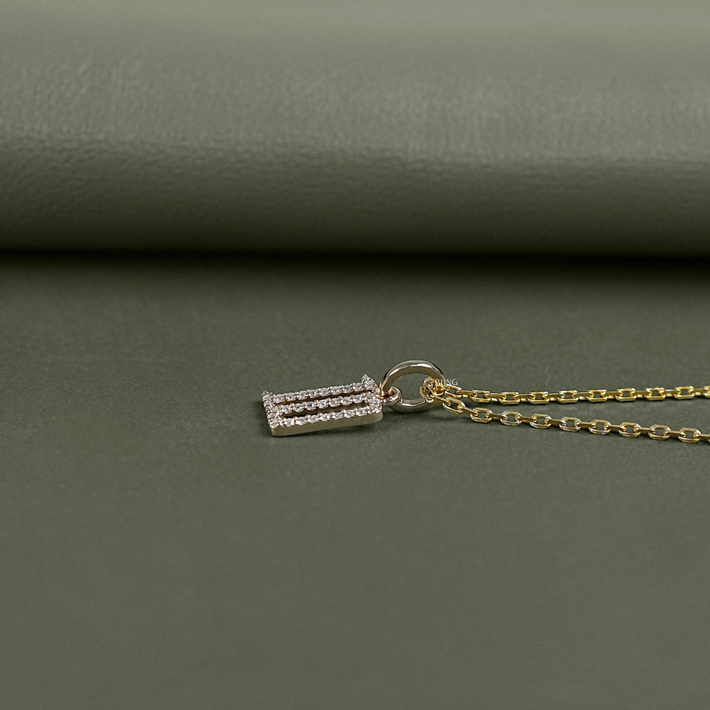 Round Cut Lab Diamond Letter Charm Pendant