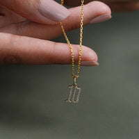 Round Cut Lab Diamond Letter Charm Pendant