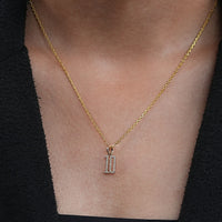 Round Cut Lab Diamond Letter Charm Pendant