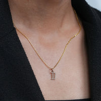 Round Cut Lab Diamond Letter Charm Pendant