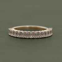 Emerald Cut Lab Diamond Half Eternity Band