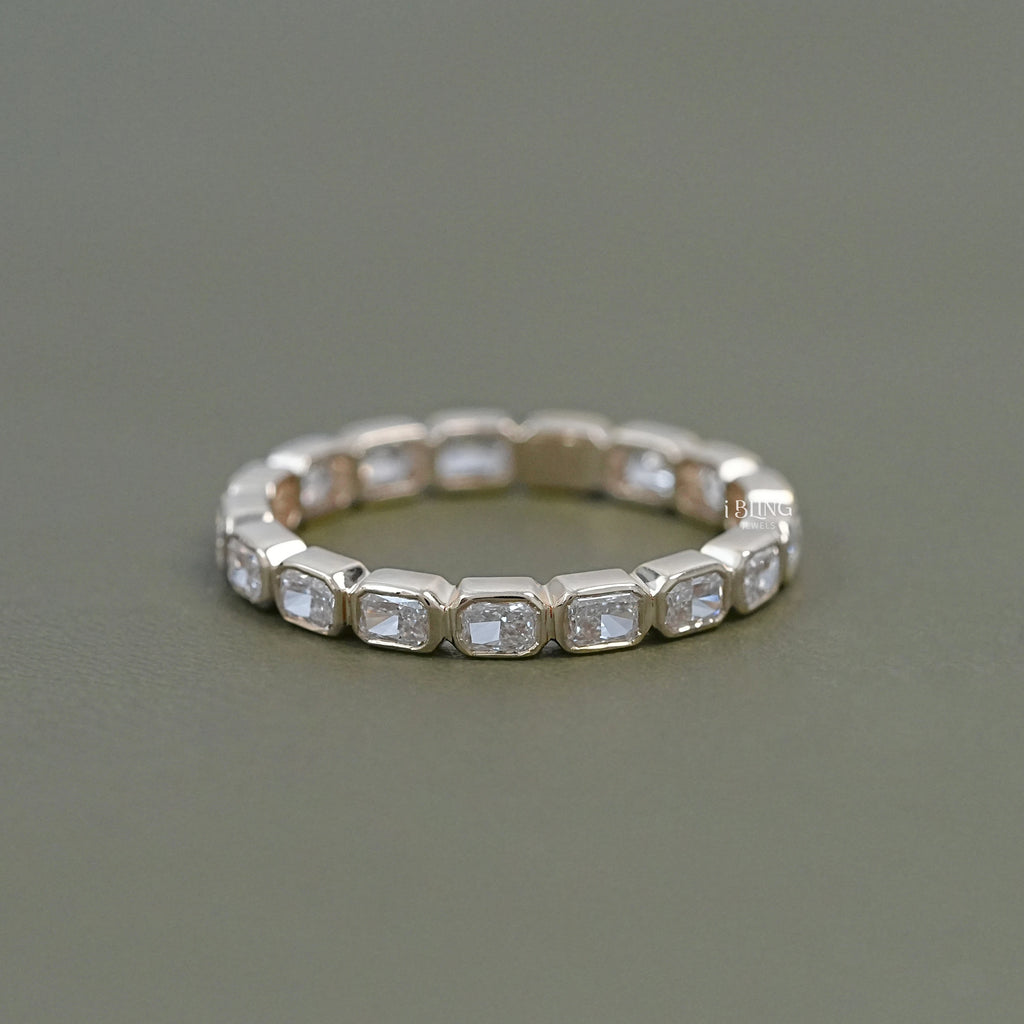 Radiant Lab Diamond Bezel Set Wedding Band