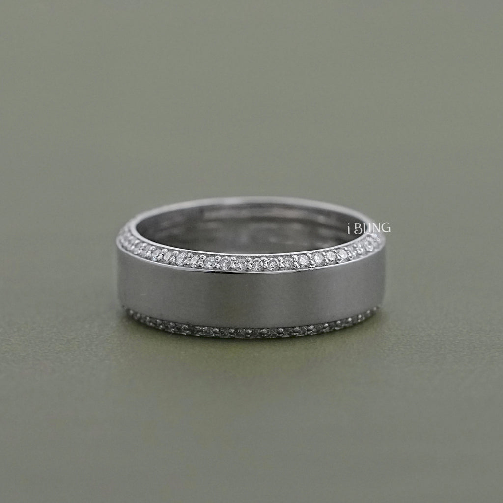 Pave Diamond Eternity Men's Wedding Band