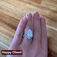Pear Diamond Curved Wedding Band