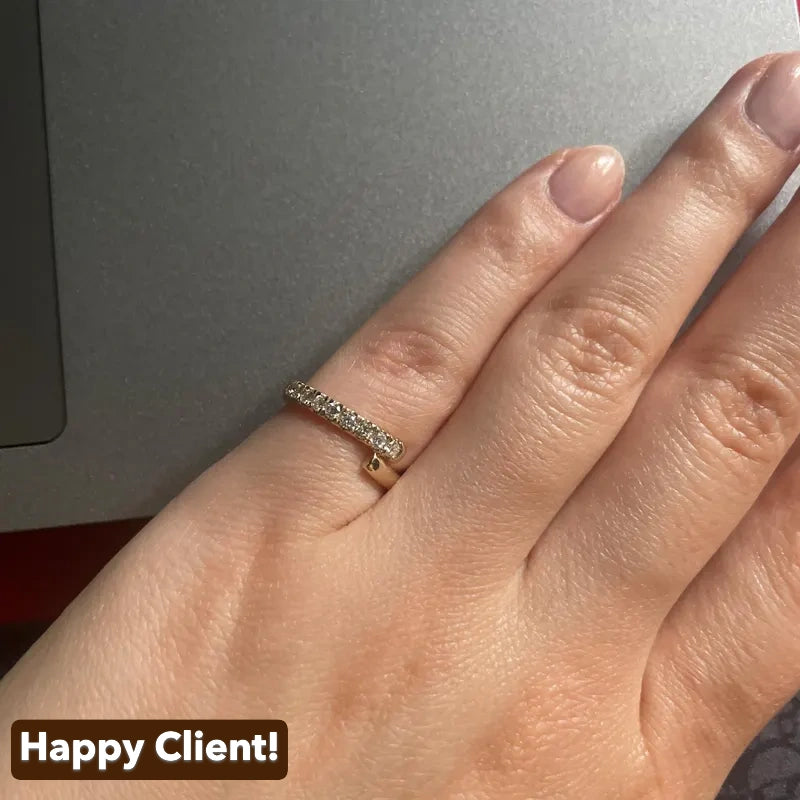 Round Cut Lab Diamond Bypass Wedding Band