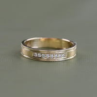 Round Lab Diamond Men's Wedding Band