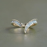 Tapered Baguette Diamond Channel Set V Shape Wedding Band