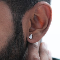 Pear Cut Lab Diamond Single Stud