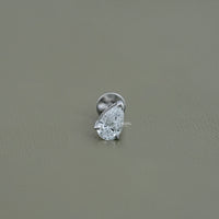 Pear Cut Lab Diamond Single Stud