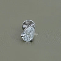 Pear Cut Lab Diamond Single Stud