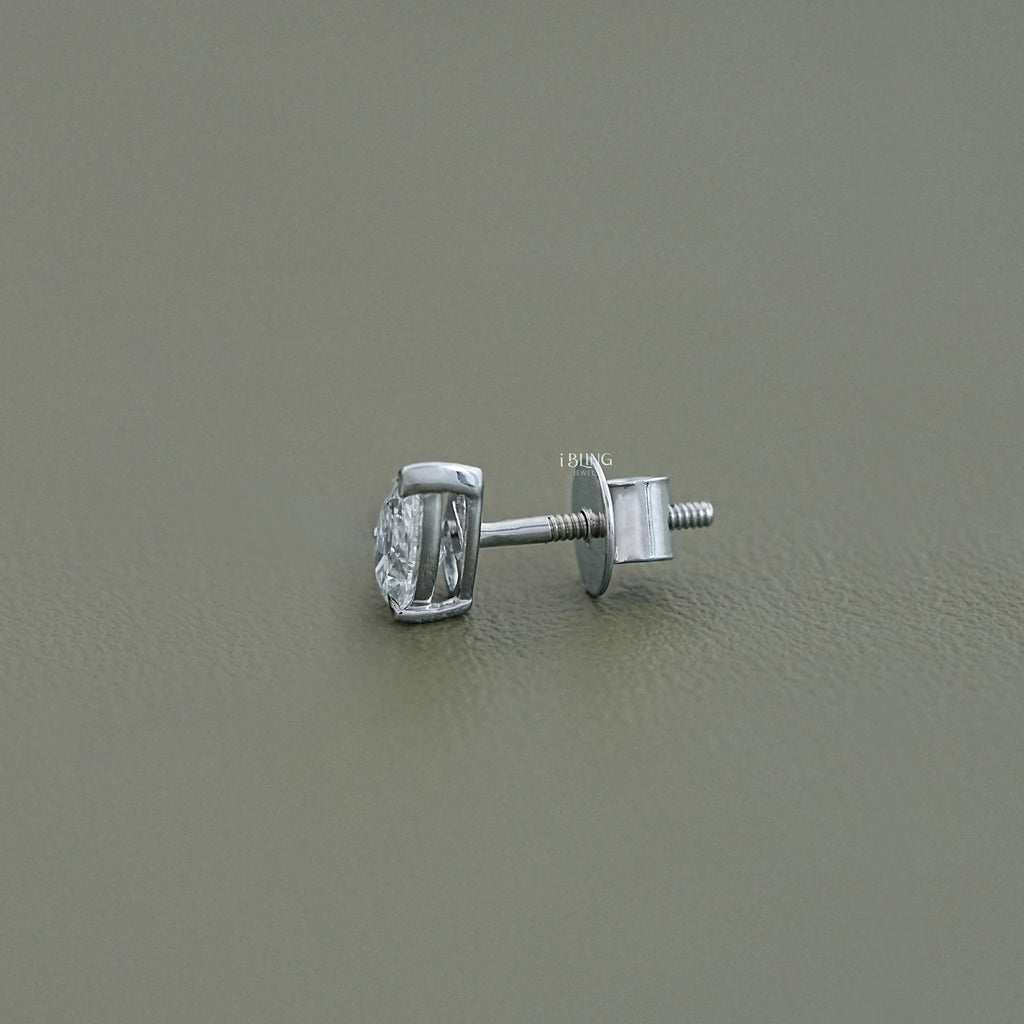 Pear Cut Lab Diamond Single Stud