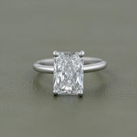 Radiant Lab Diamond Solitaire Engagement Ring
