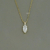 Marquise Cut Lab Diamond Solitaire Pendant Necklace