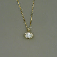 East West Oval Cut Lab Grown Diamond Pendant