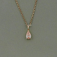 Pear Cut Pink Diamond Solitaire Pendant Necklace