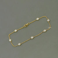 Round Cut Lab Grown Diamond Station Bracelet