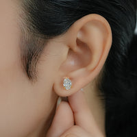 Oval Cut Lab Diamond Push Back Stud Earrings