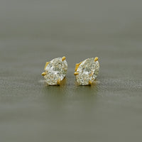Oval Cut Lab Diamond Push Back Stud Earrings
