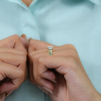 East West Cushion Cut Lab Grown Diamond Solitaire Ring