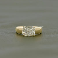 East West Cushion Cut Lab Grown Diamond Solitaire Ring