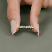 Round Cut Lab Diamond Half Eternity Wedding Band