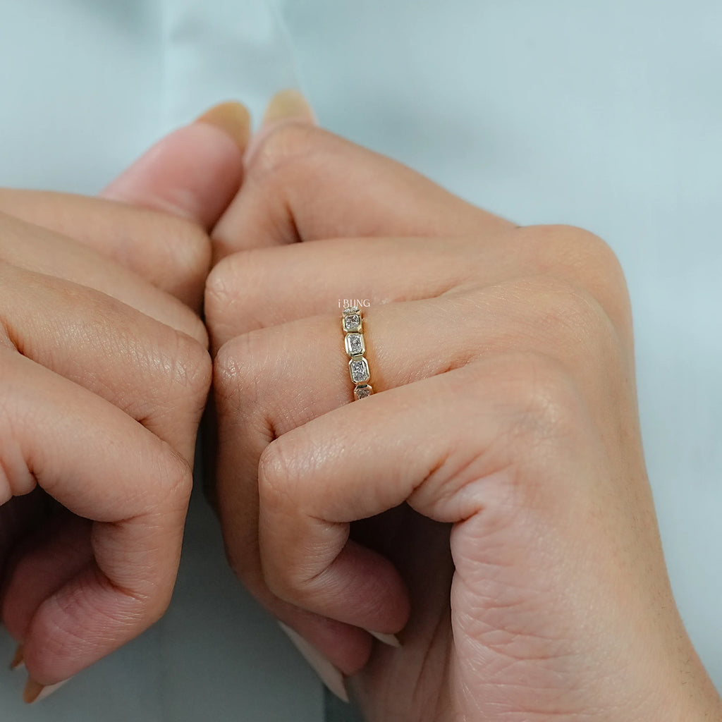 Radiant Lab Diamond Bezel Set Wedding Band