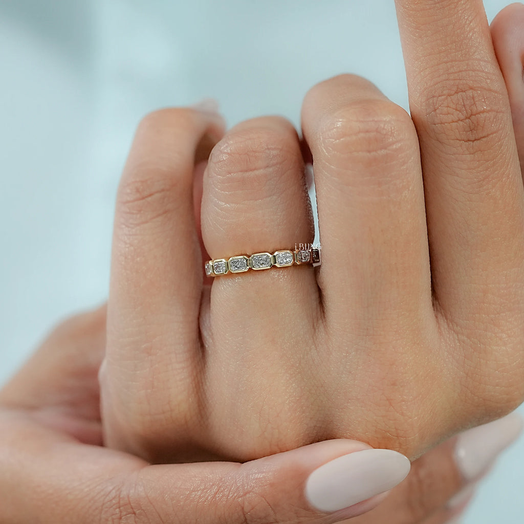 Radiant Lab Diamond Bezel Set Wedding Band