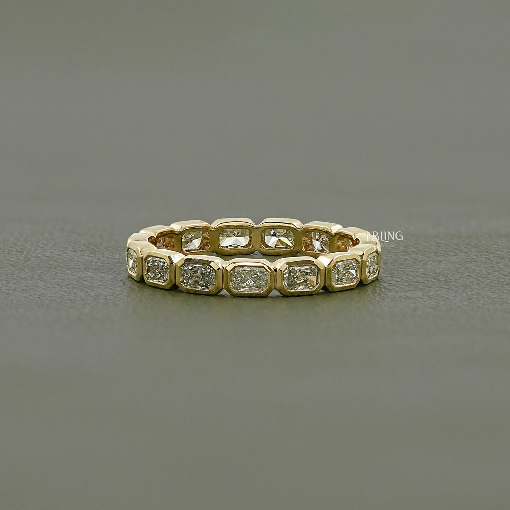 Radiant Lab Diamond Bezel Set Wedding Band