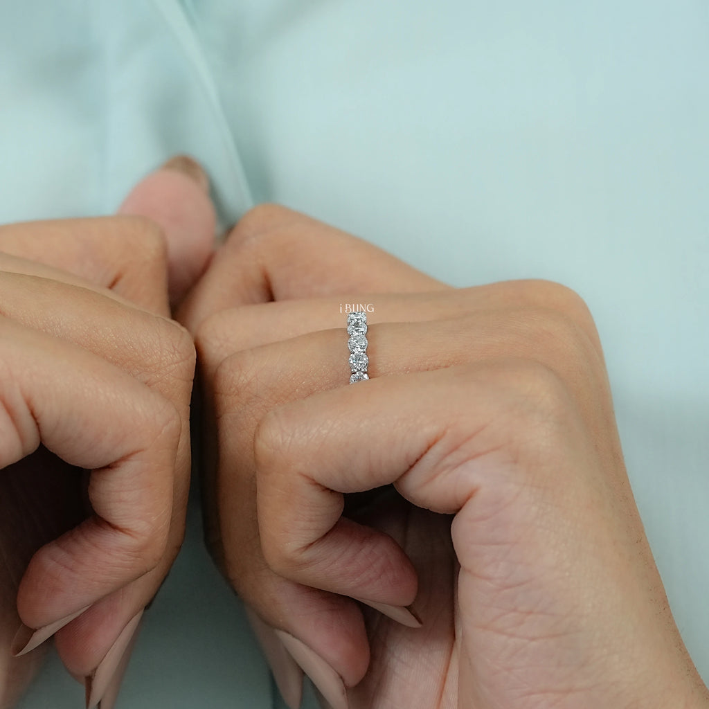 Round Lab Grown Diamond Full Eternity Wedding Band