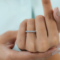 Round Lab Grown Diamond Full Eternity Wedding Band