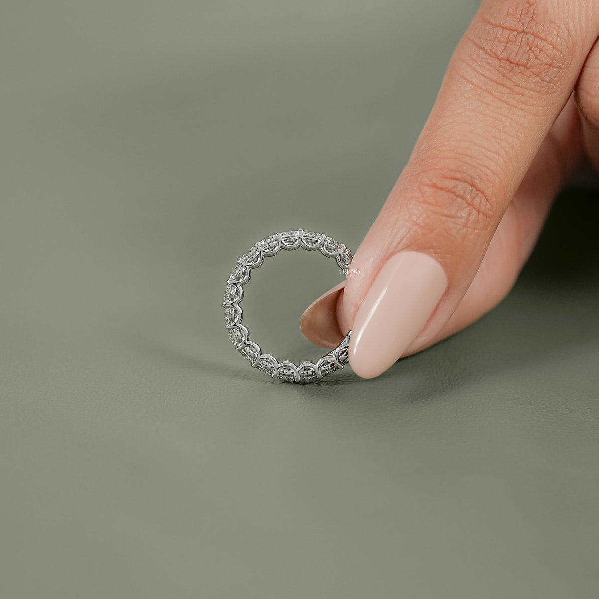 Round Lab Grown Diamond Full Eternity Wedding Band Full Eternity