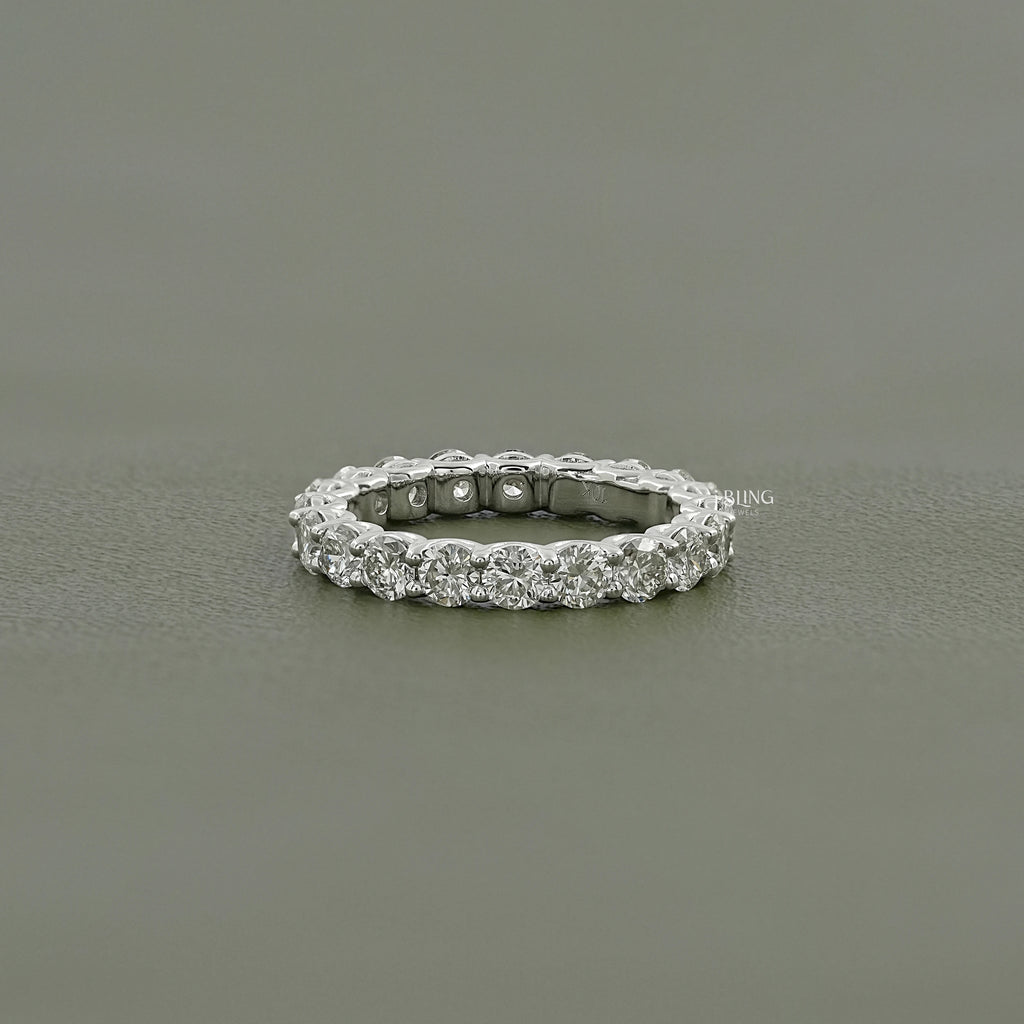 Round Lab Grown Diamond Full Eternity Wedding Band