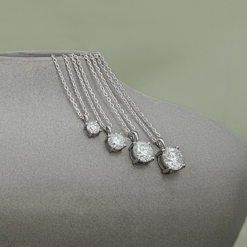 Round Moissanite Solitaire Pendant