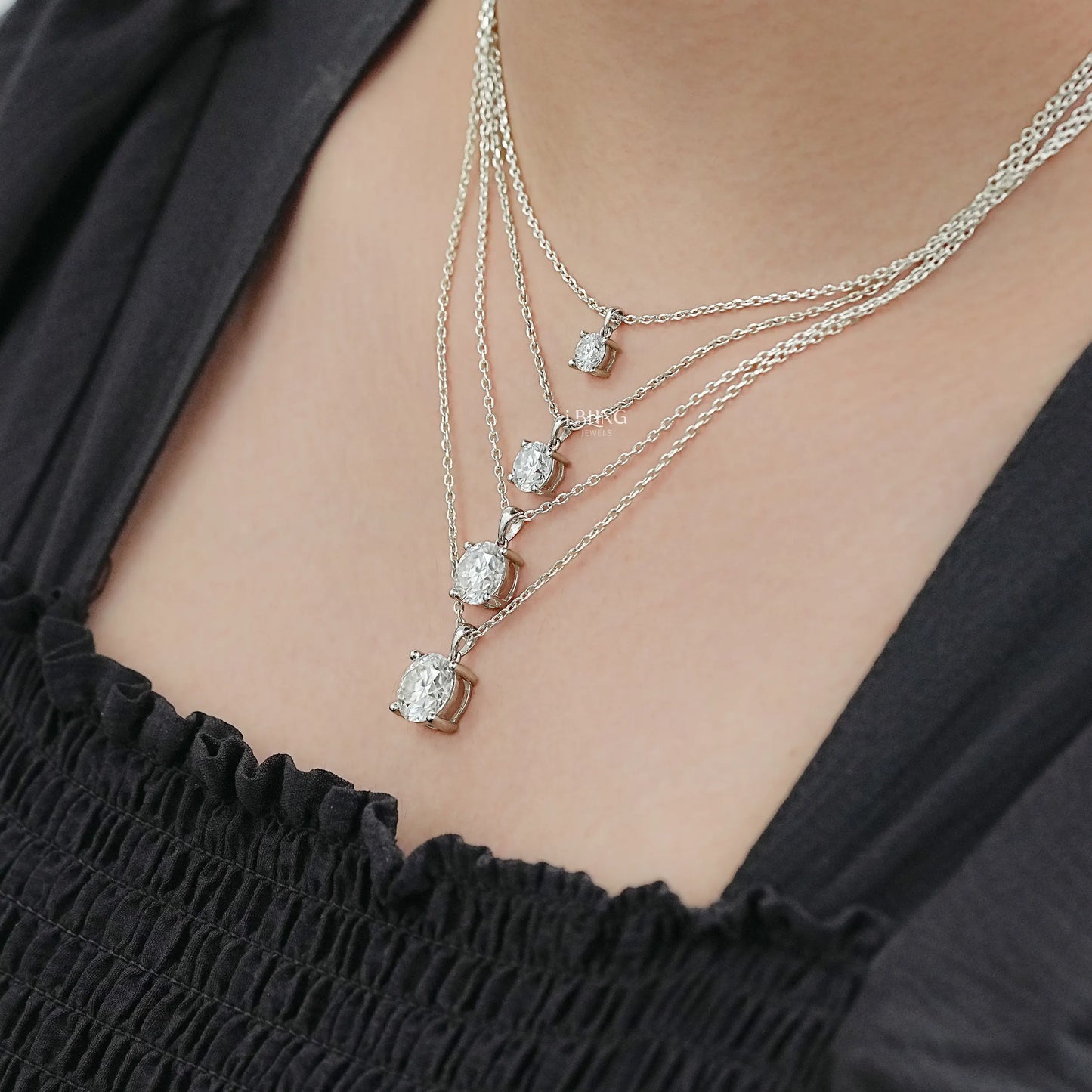 Round Moissanite Solitaire Pendant