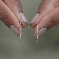 Round Lab Diamond In-Out Hoop Earrings