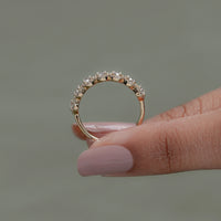 Round Lab Diamond Halo Wedding Band