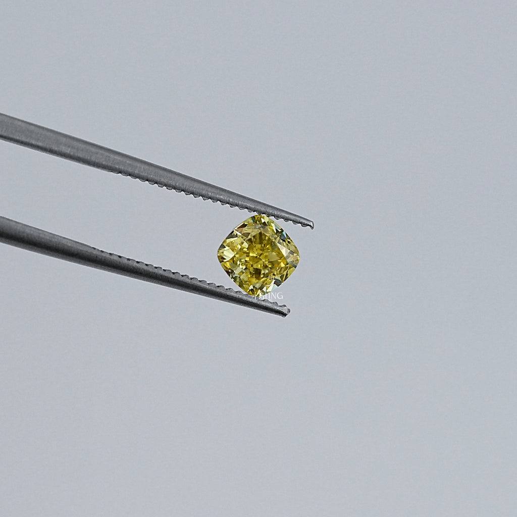 Yellow Cushion Cut Lab Grown Loose Diamond