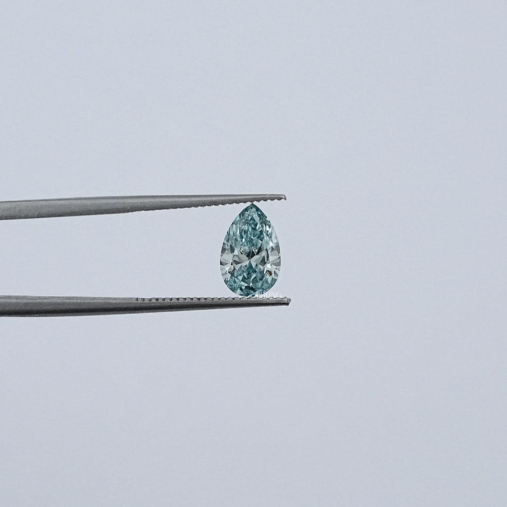 Light Blue Pear Cut Lab Loose Diamond