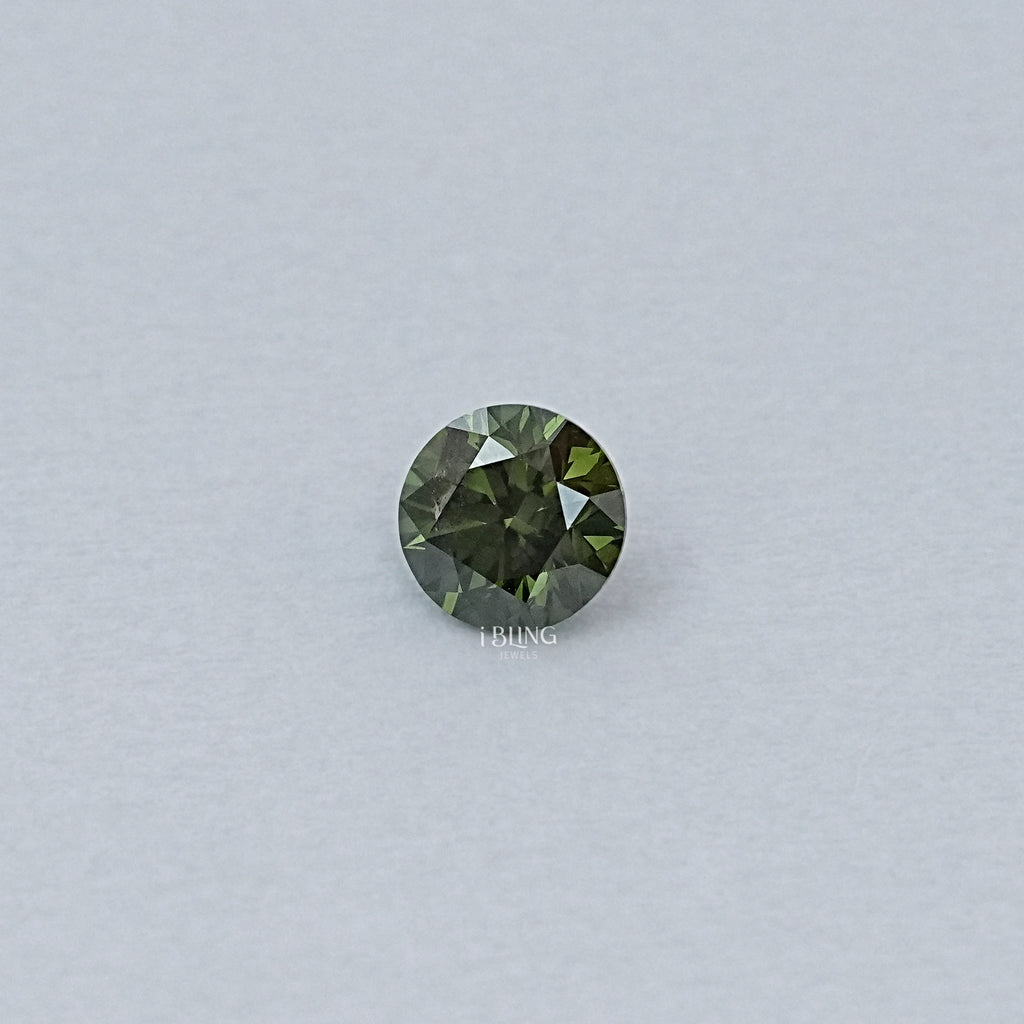 Green Round Lab Grown Loose Diamond