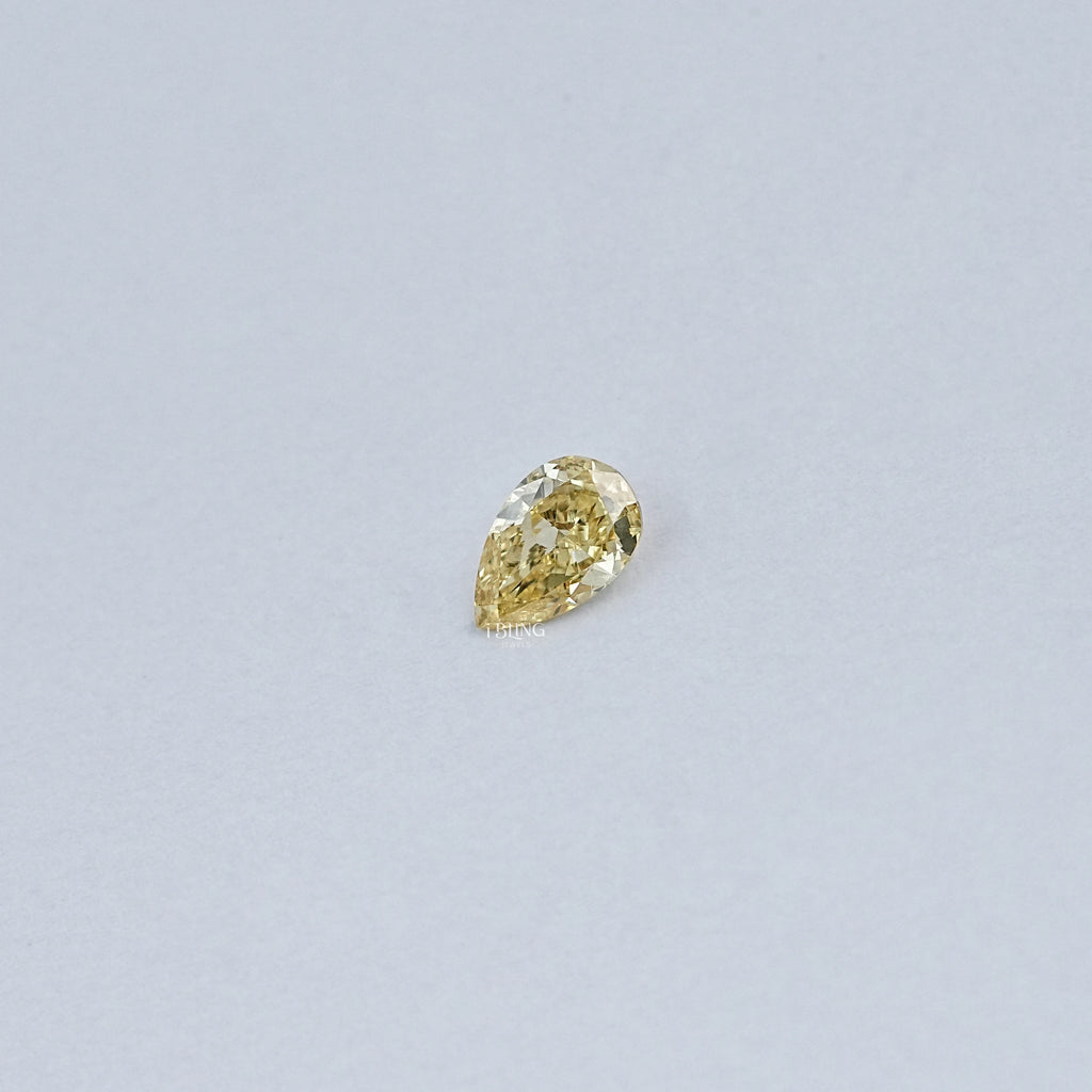 Vivid Yellow Pear Cut Lab Loose Diamond